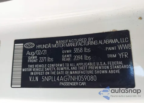 2022 Hyundai Elantra Se from USA, damaged, VIN 5NPLL4AG7NH059080